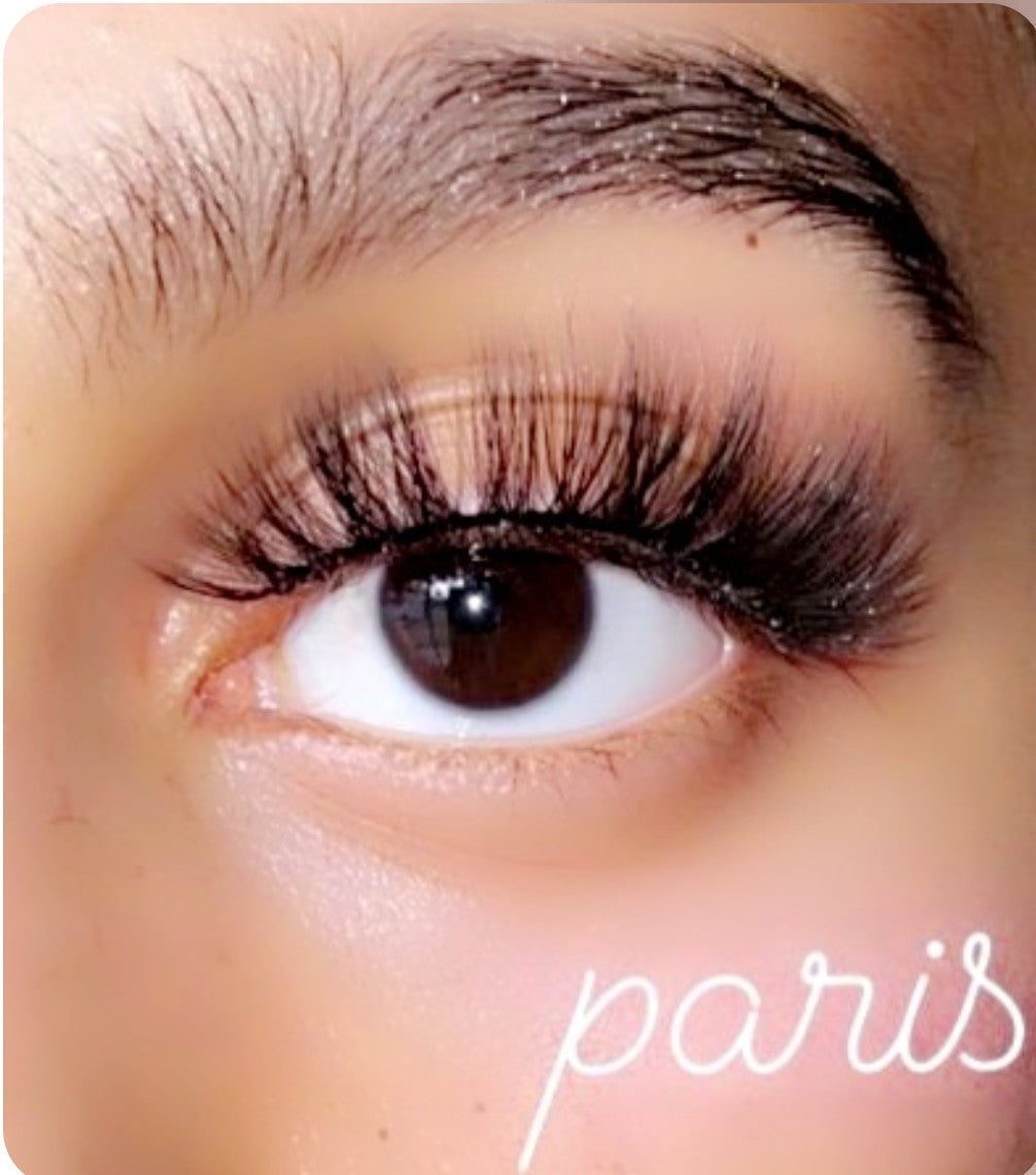 Paris 20mm Natural Glam Wispy Vegan Strip Lashes by Blink On Em - Model wearing