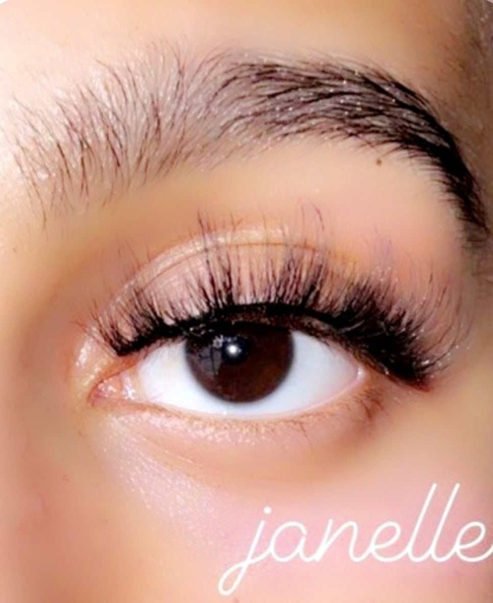 Janelle 20mm Natural Glam Wispy Vegan Strip Lashes by Blink On Em - Model wearing