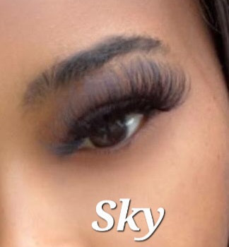Sky 25mm Dramatic Bold Wispy Vegan Strip Lashes by Blink On Em - Model wearing