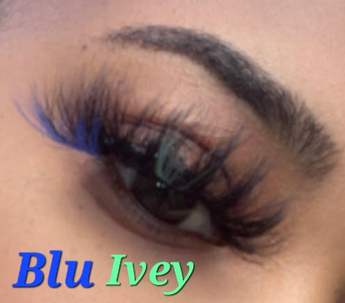 Blu Ivey 25mm Dramatic Color Mink Strip Lashes by Blink On Em - Model Wearing