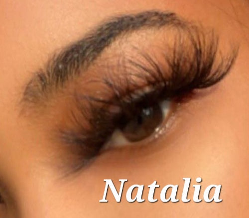 Natalia 25mm Dramatic Bold Wispy Mink Strip Lashes by Blink On Em - Model wearing