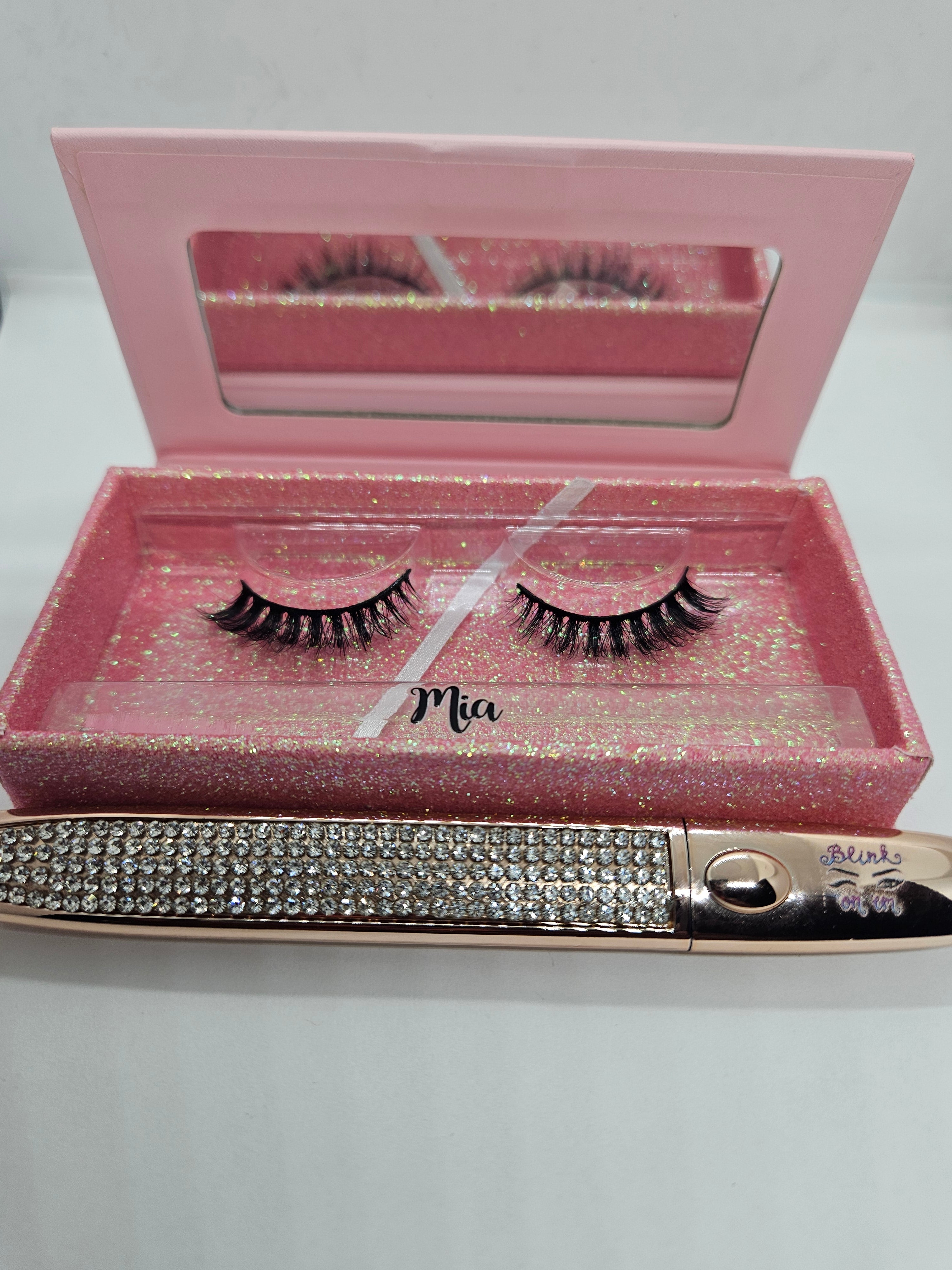 Mia 12mm Natural Wispy Mink Strip Lashes by Blink On Em