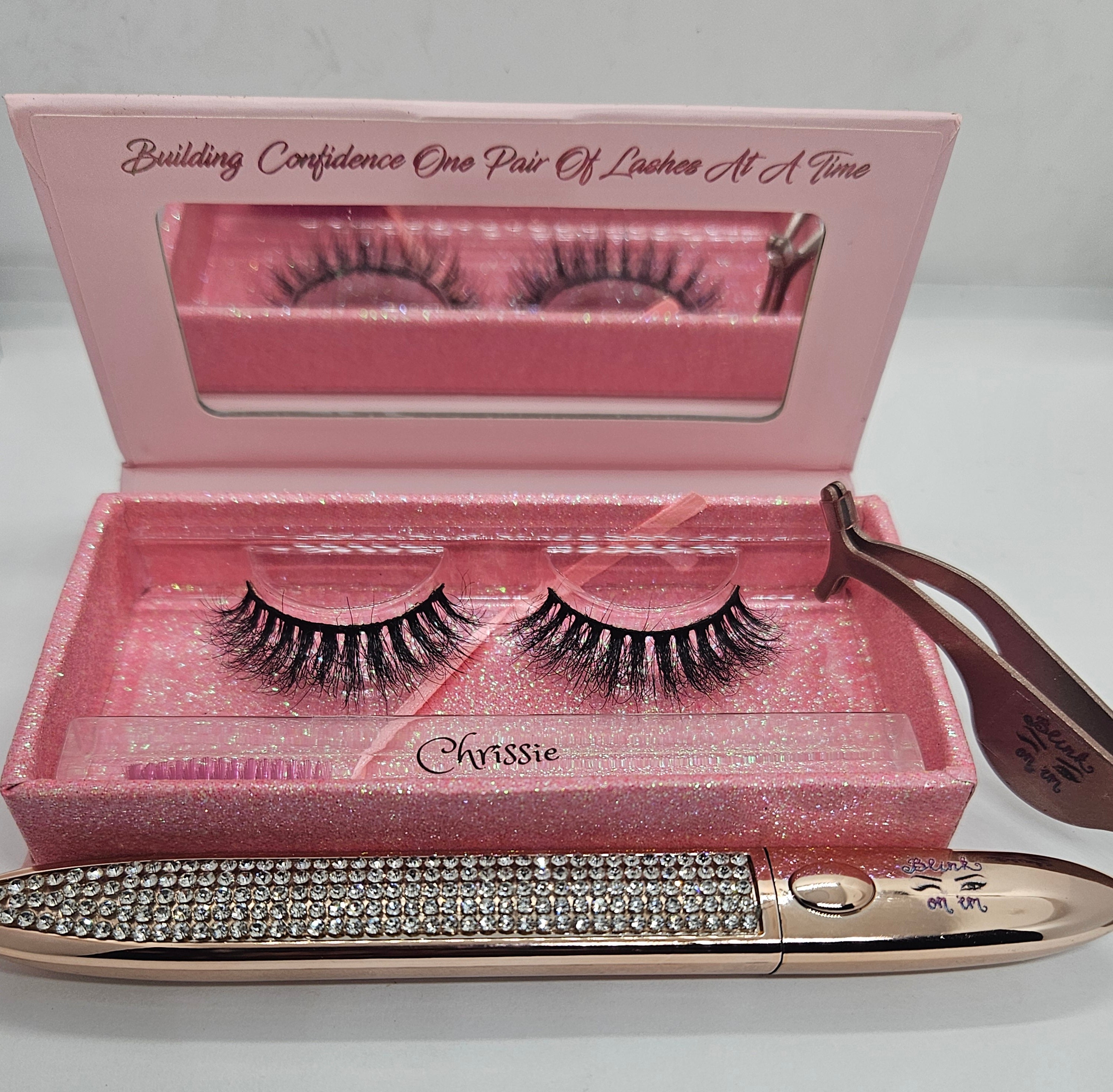 Chrissie 15mm Natural Glam Wispy Mink Strip Lashes by Blink On Em