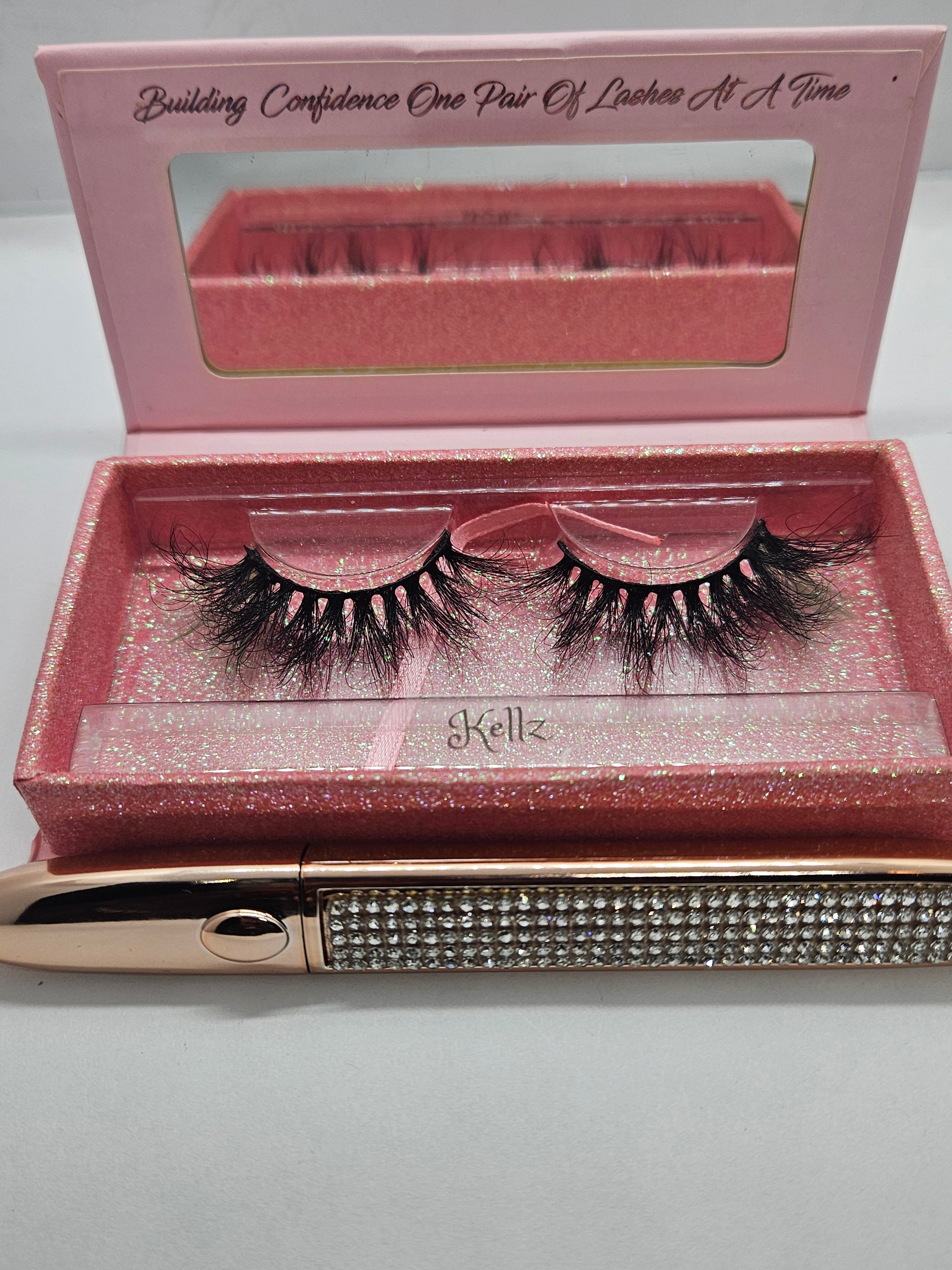 Kellz – 16mm Dramatic Color Mink Strip Lashes | Blink On Em
