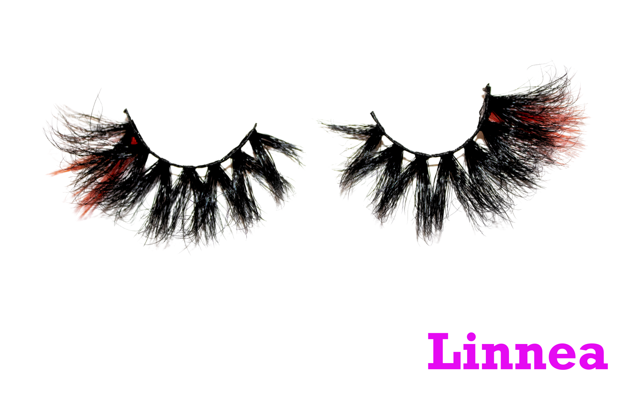 Linnea 20mm Dramatic Color Mink Strip Lashes by Blink On Em