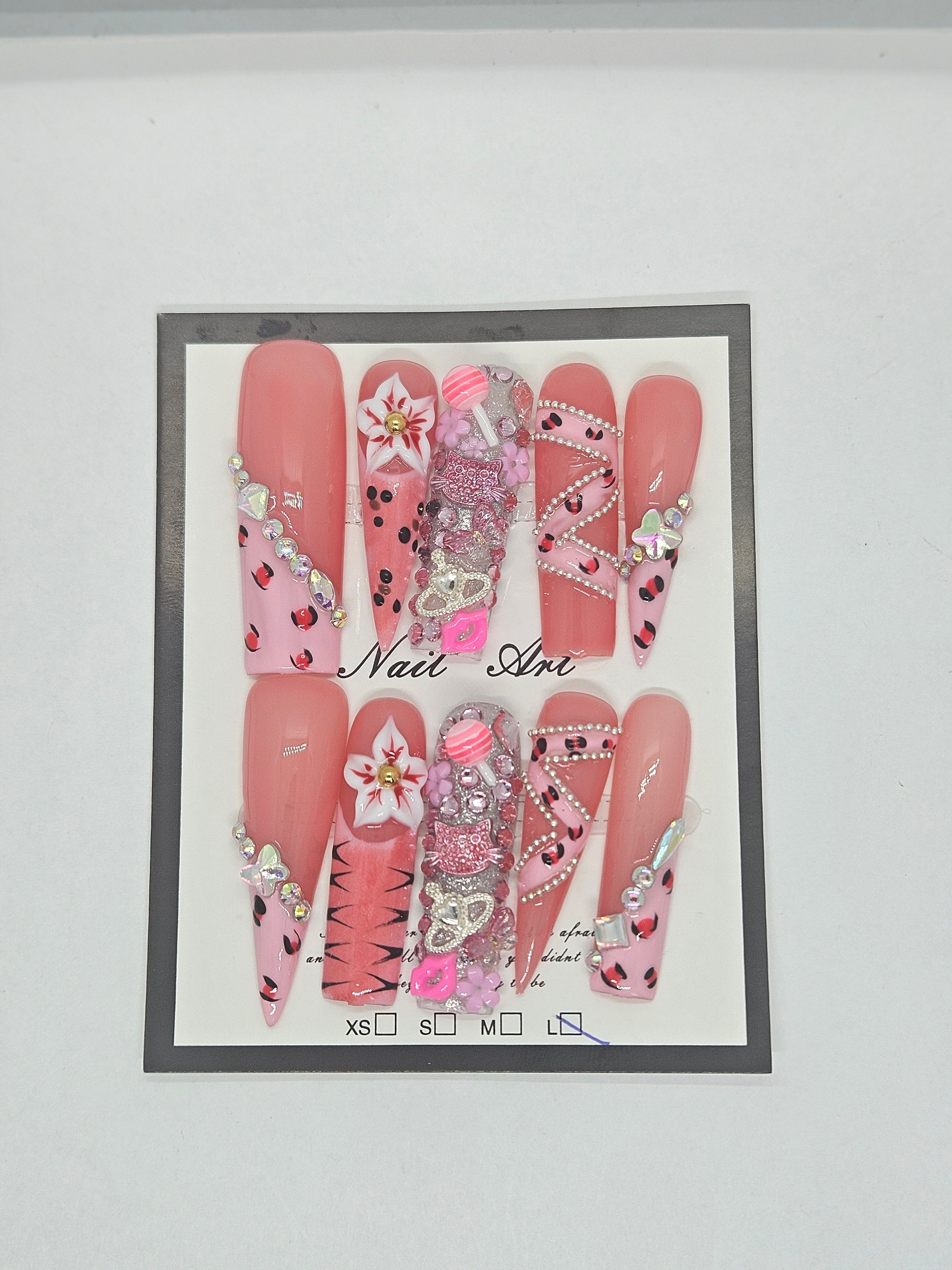 Split Personality Pink Press-On Nails
