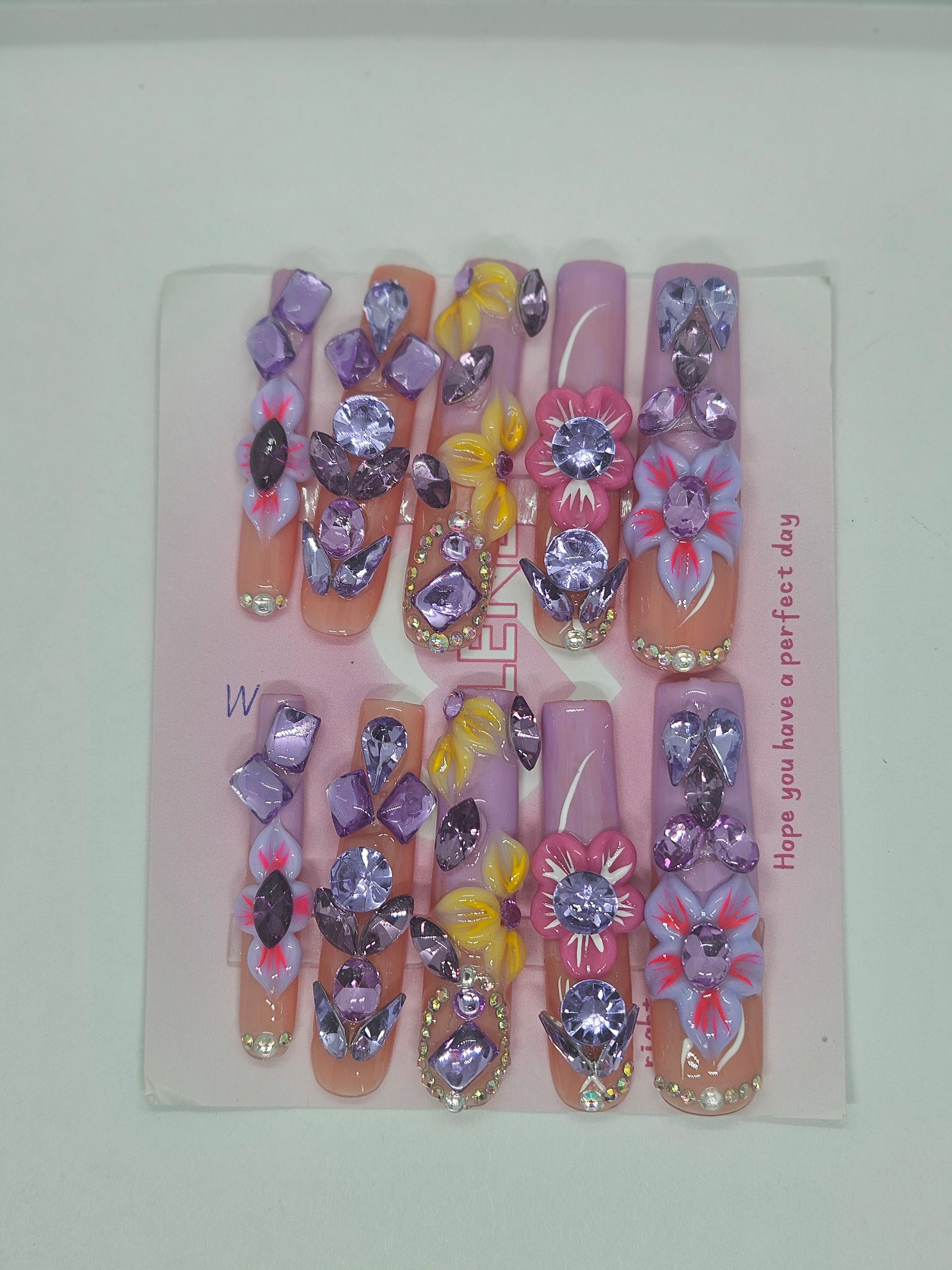 Purple Bling Press-On Nails
