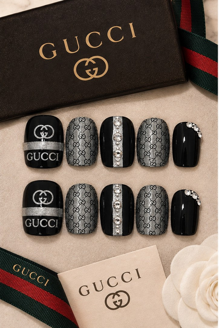 Platinum Status | Designer-Inspired Press-On Nails