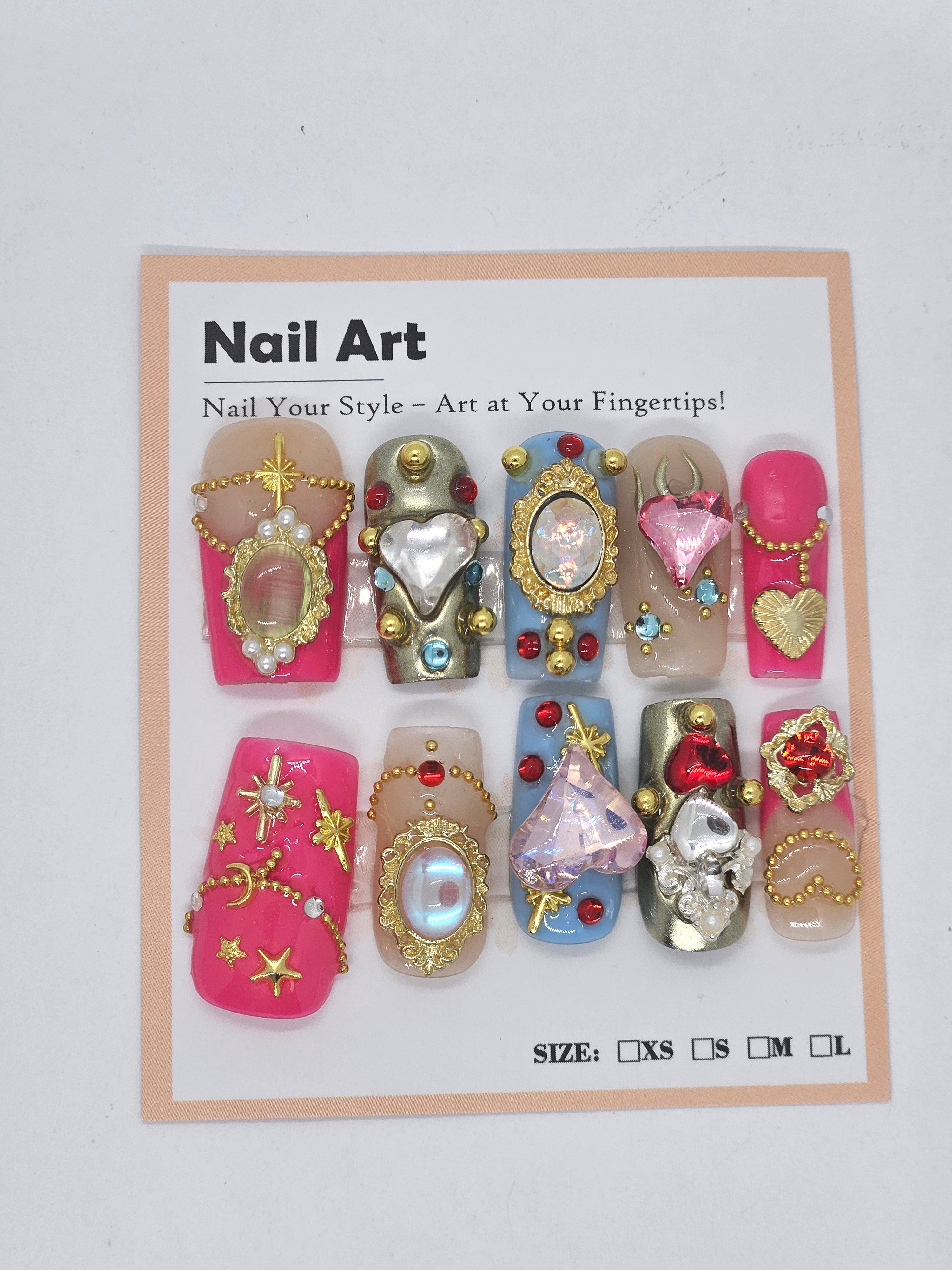 Bling Bling Charms Press-On Nails