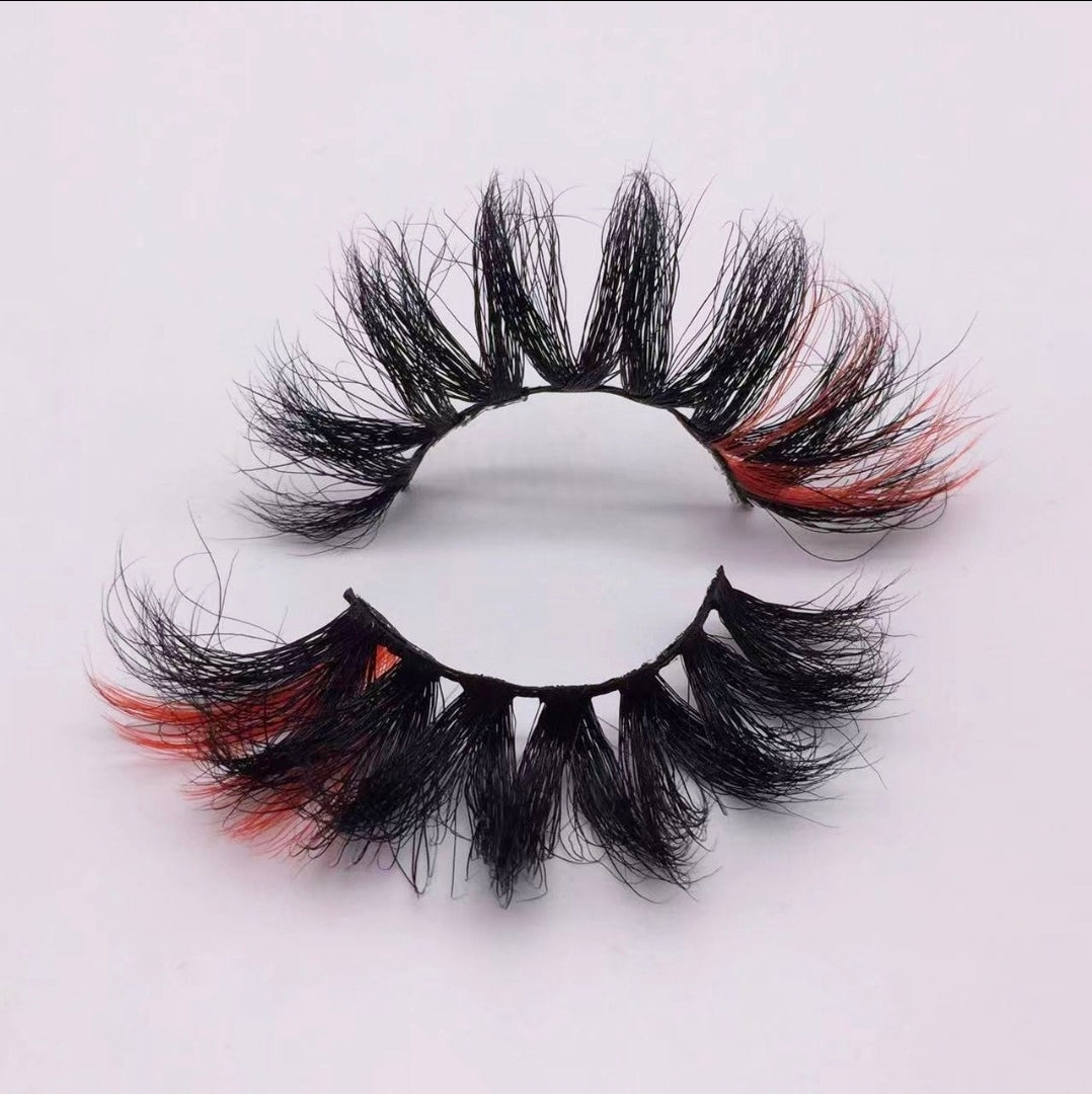 Scarlet | 20mm Reddish Orange Mink Lashes