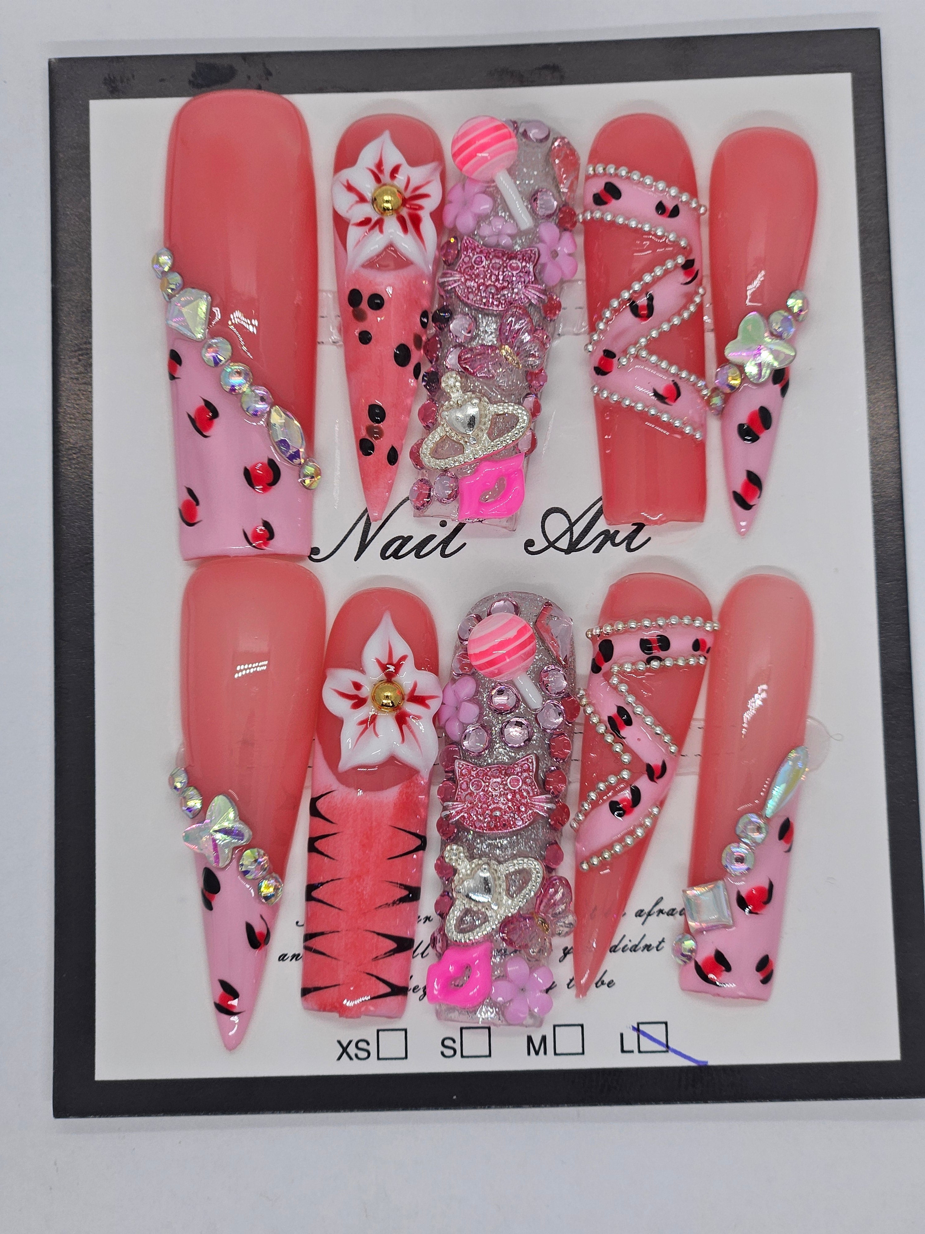 Split Personality Pink Press-On Nails