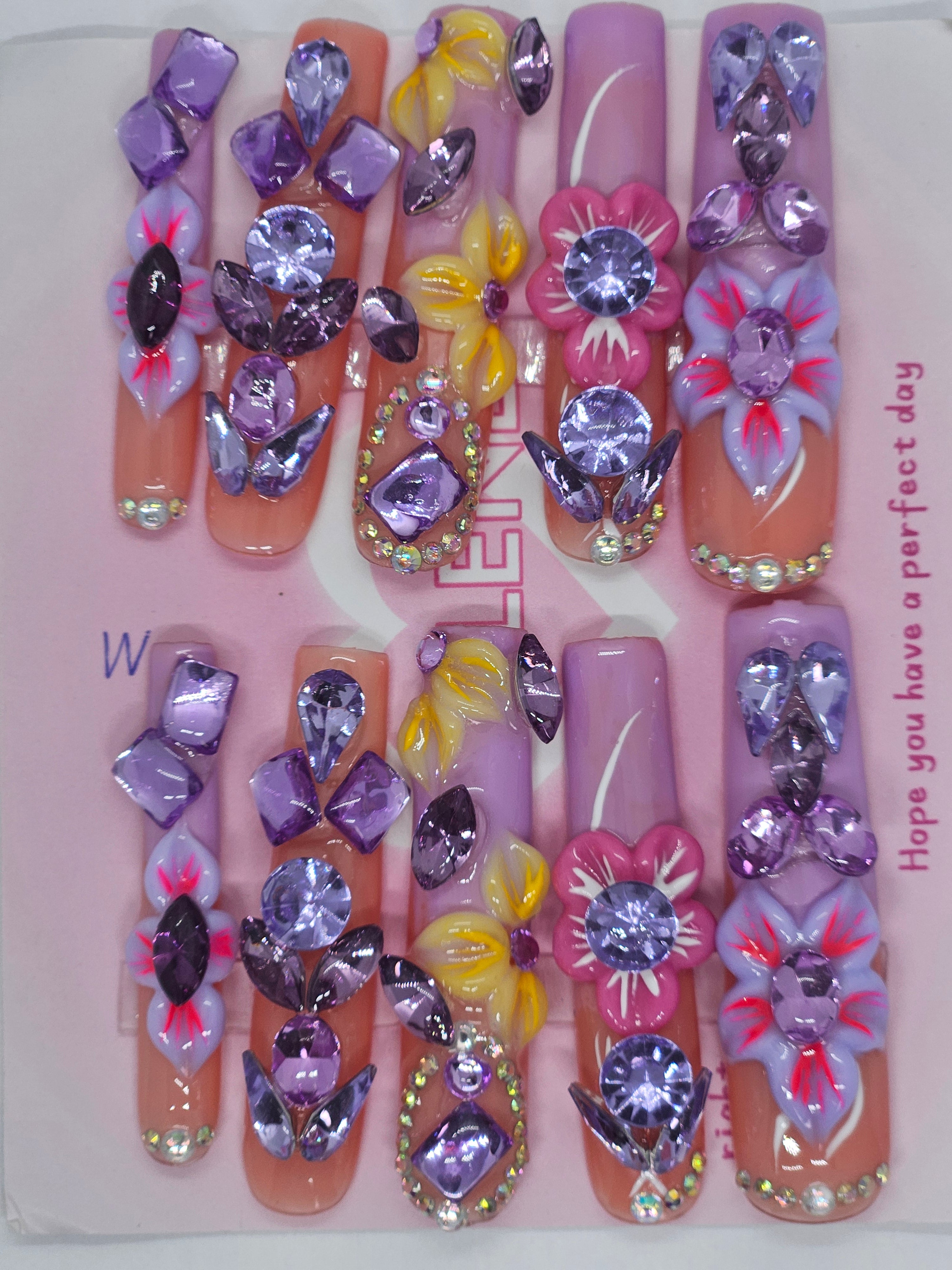 Purple Bling Press-On Nails