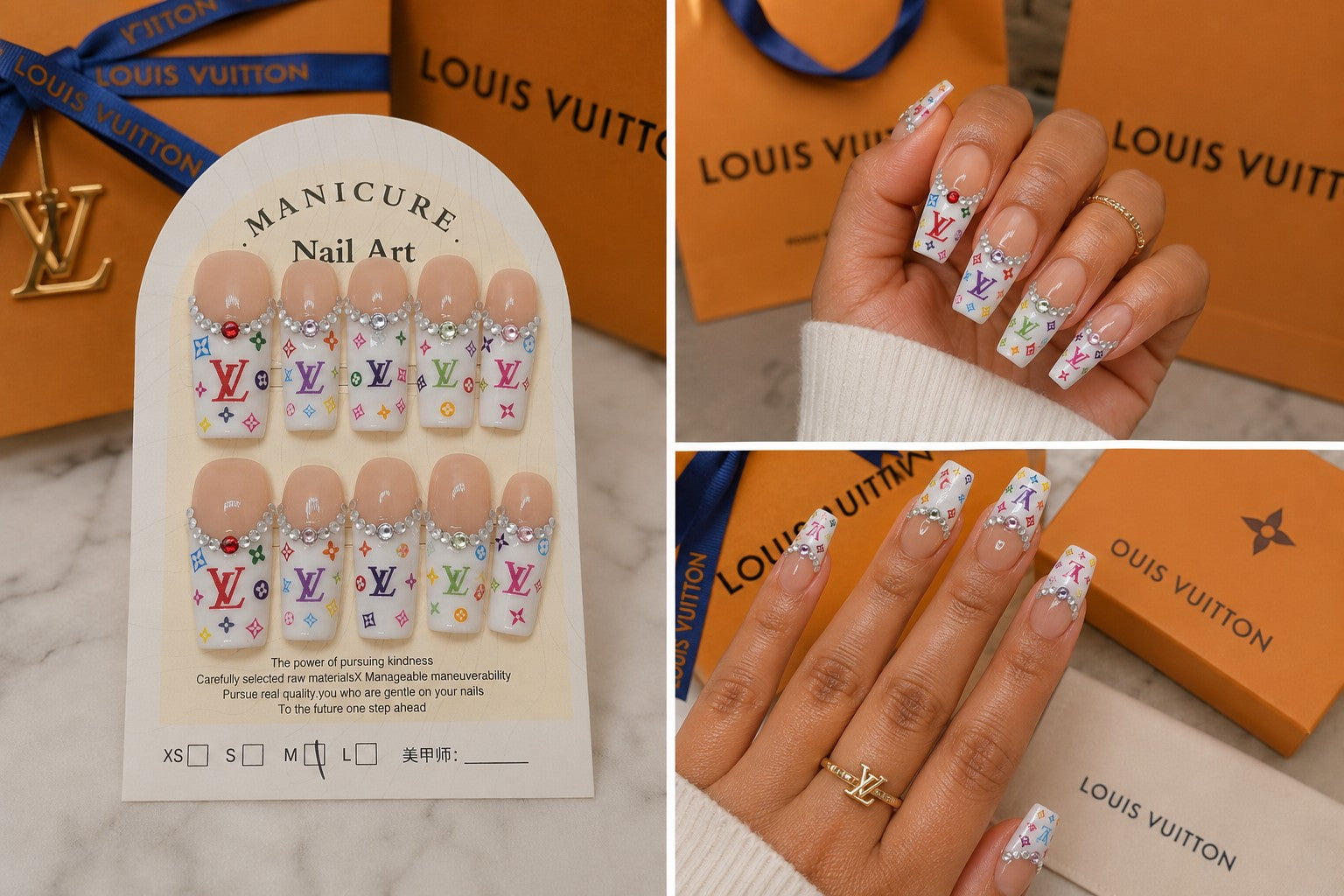 Luxe Monogram | Designer-Inspired Press-On Nails