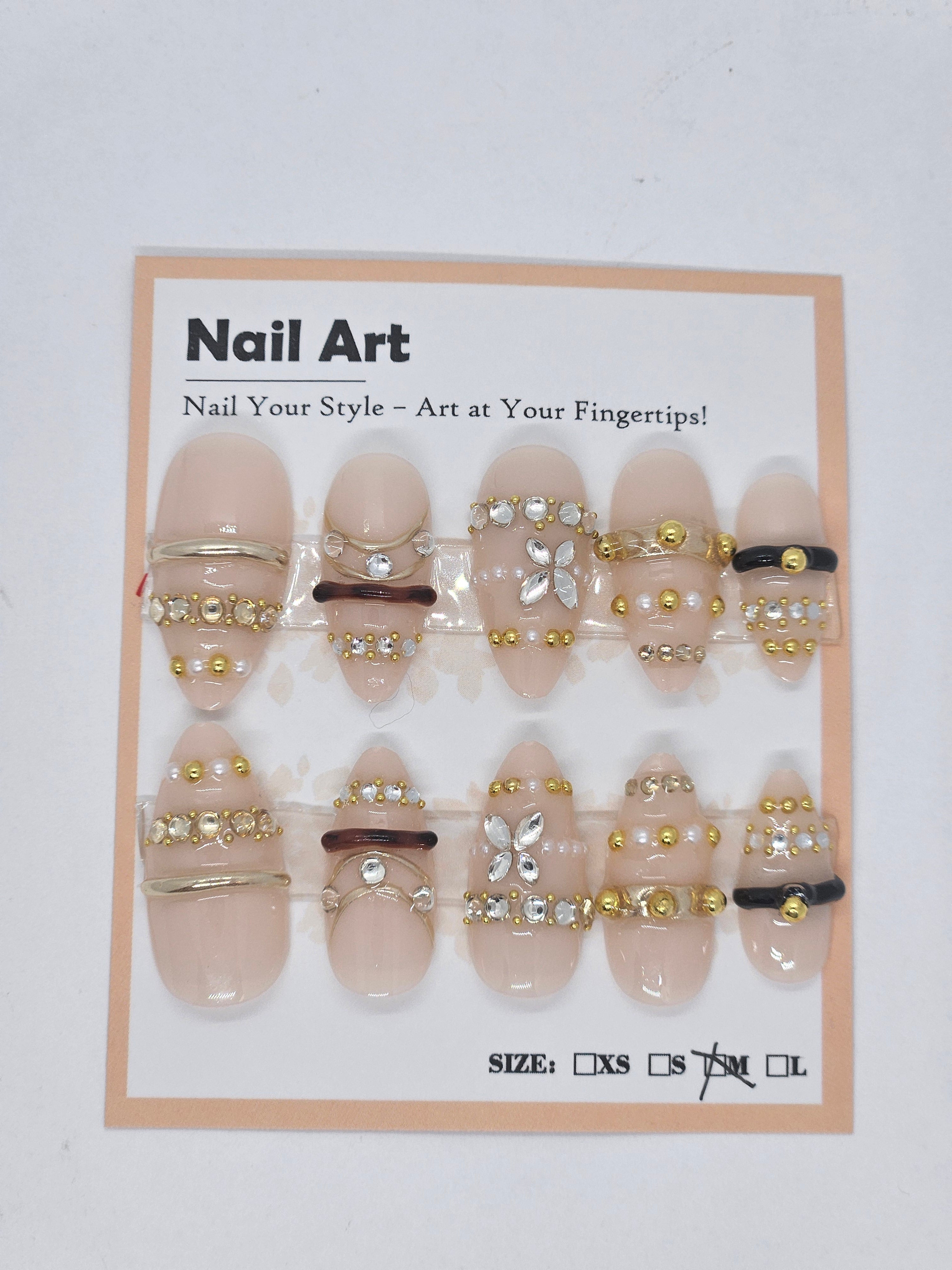Bangle Bracelets Press-On Nails | Short Almond Nude Nails